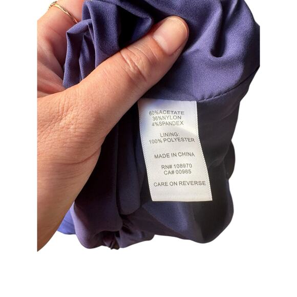 New Nwt Zac Posen Eggplant Purple Corseted Scalloped Neck Bodycon Mini Dress - 6 - Picture 12 of 13